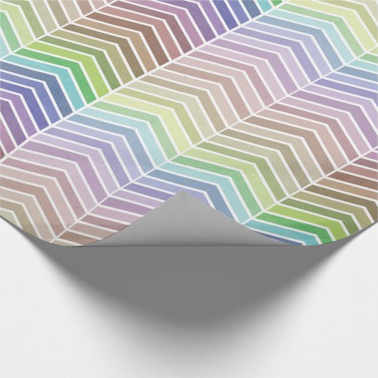 Decoratieve regenboog en getextureerd Chevron Patt Cadeaupapier (Hoek)