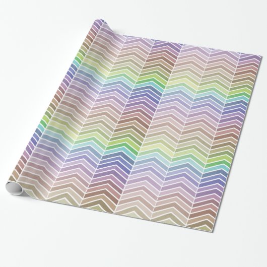 Decoratieve regenboog en getextureerd Chevron Patt Cadeaupapier (Uitgerold)