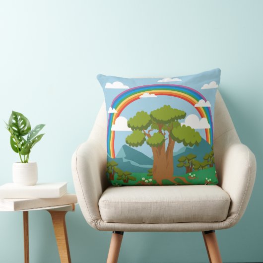 Decoratieve regenboogstraal kussen (Stoel)