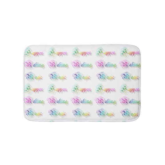 Decoratieve regenboogtekst. badmat (Voorkant)