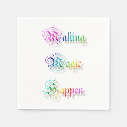 Decoratieve regenboogtekst. servetten (Voorkant)