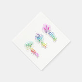Decoratieve regenboogtekst. servetten (Hoek)
