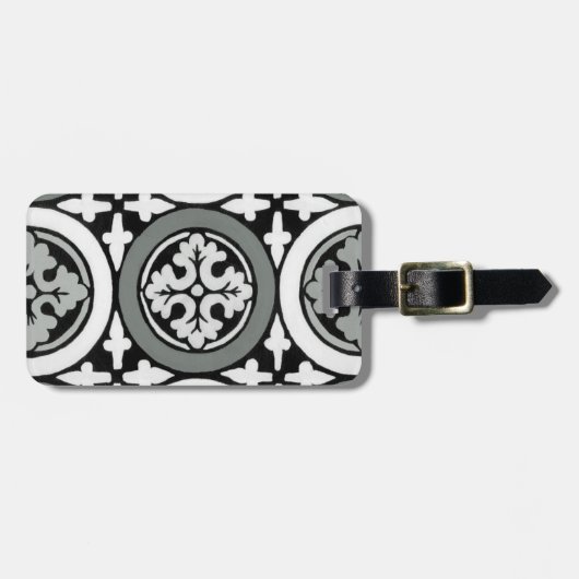 Decoratieve renaissance Rosette Tile Design Bagagelabel (Voorkant horizontaal)