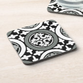 Decoratieve renaissance Rosette Tile Design Bier Onderzetter (Linkerzijde)