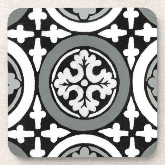 Decoratieve renaissance Rosette Tile Design Bier Onderzetter (Voorkant)