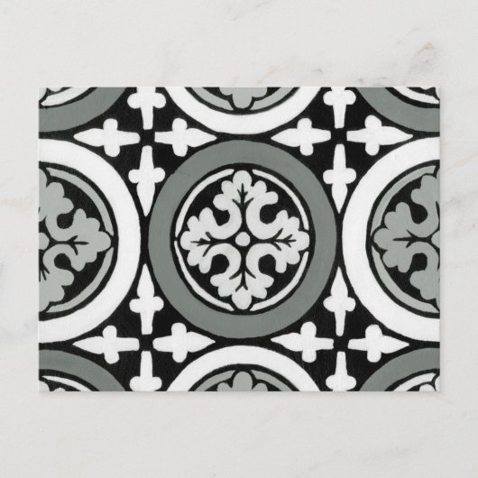 Decoratieve renaissance Rosette Tile Design Briefkaart (Voorkant)