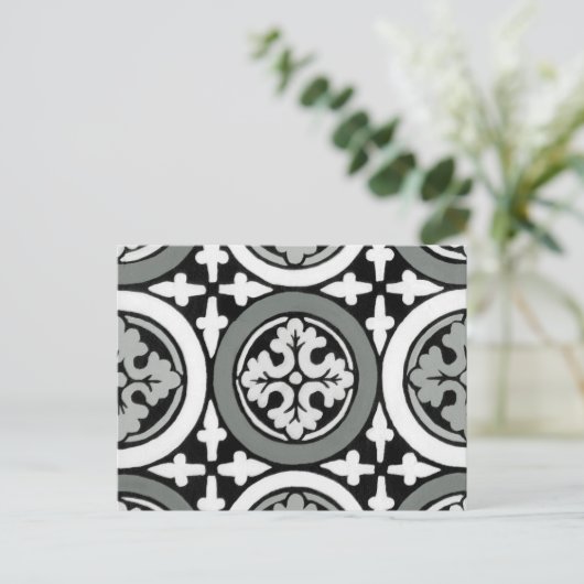 Decoratieve renaissance Rosette Tile Design Briefkaart (Staand voorkant)