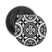 Decoratieve renaissance Rosette Tile Design Button Flesopener (Voorkant)