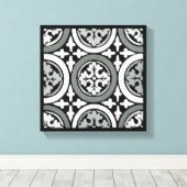 Decoratieve renaissance Rosette Tile Design Canvas Afdruk (Insitu (Houten vloer))
