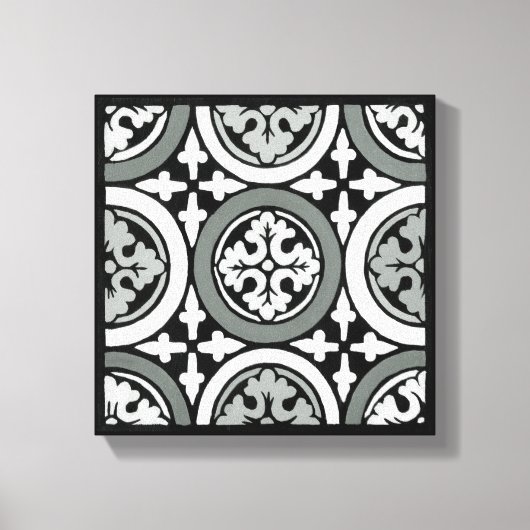 Decoratieve renaissance Rosette Tile Design Canvas Afdruk (Voorkant)