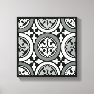 Decoratieve renaissance Rosette Tile Design Canvas Afdruk