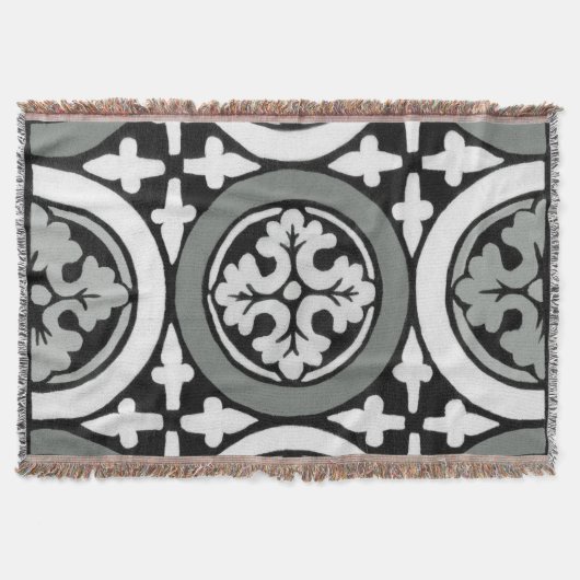 Decoratieve renaissance Rosette Tile Design Deken (Voorkant)