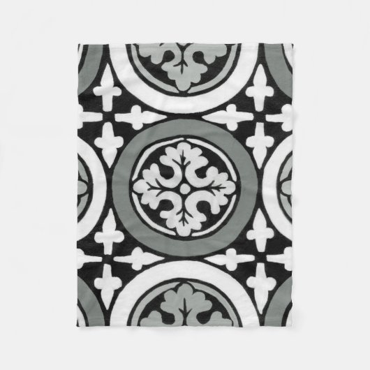 Decoratieve renaissance Rosette Tile Design Fleece Deken (Voorkant)