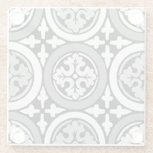Decoratieve renaissance Rosette Tile Design Glazen Onderzetter (Achterkant)