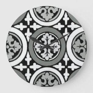 Decoratieve renaissance Rosette Tile Design Grote Klok