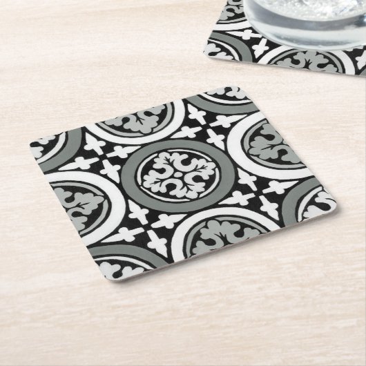 Decoratieve renaissance Rosette Tile Design Kartonnen Onderzetters (Schuin)