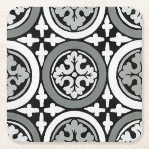 Decoratieve renaissance Rosette Tile Design Kartonnen Onderzetters
