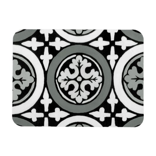 Decoratieve renaissance Rosette Tile Design Magneet (Horizontaal)