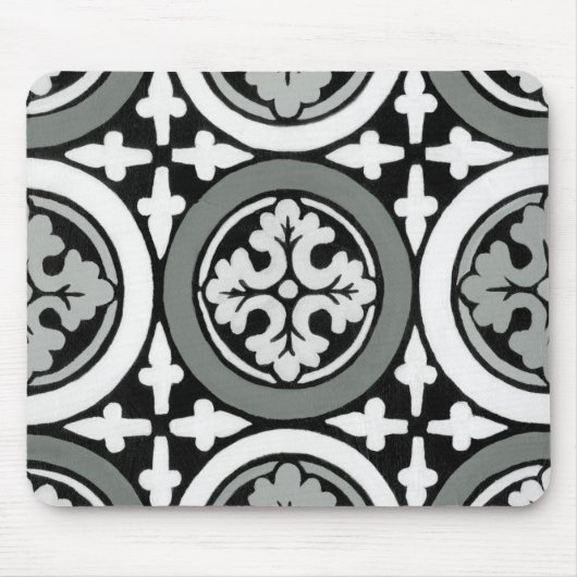 Decoratieve renaissance Rosette Tile Design Muismat (Voorkant)