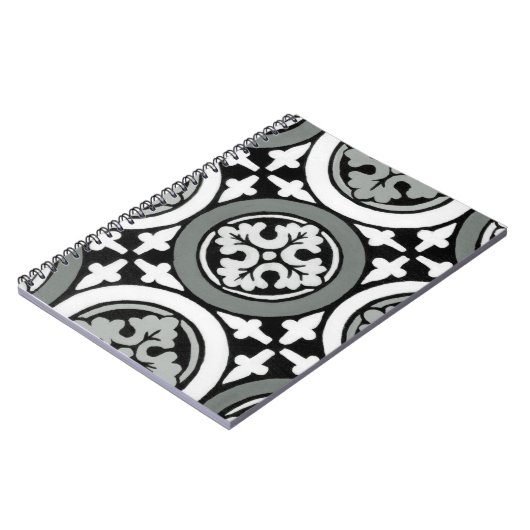 Decoratieve renaissance Rosette Tile Design Notitieboek (Linkerzijde)
