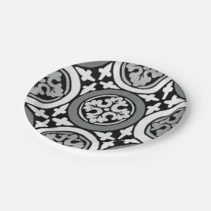 Decoratieve renaissance Rosette Tile Design Papieren Bordje
