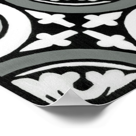 Decoratieve renaissance Rosette Tile Design Poster (Hoek)