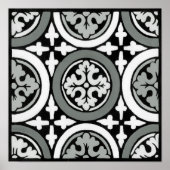 Decoratieve renaissance Rosette Tile Design Poster (Voorkant)