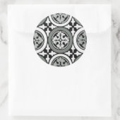 Decoratieve renaissance Rosette Tile Design Ronde Sticker (Tas)
