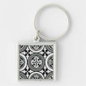 Decoratieve renaissance Rosette Tile Design Sleutelhanger (Voorkant)