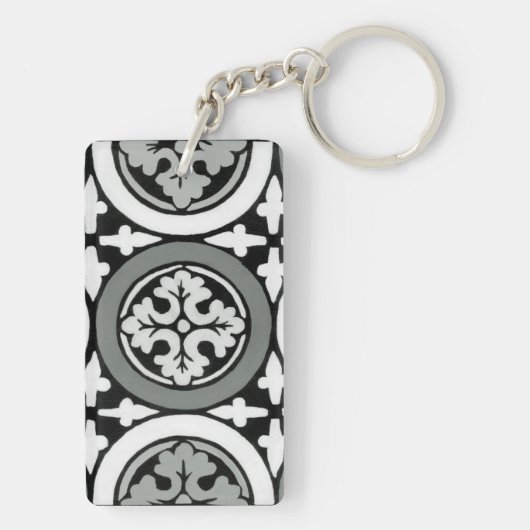 Decoratieve renaissance Rosette Tile Design Sleutelhanger (achterkant)