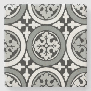 Decoratieve renaissance Rosette Tile Design Stenen Onderzetter