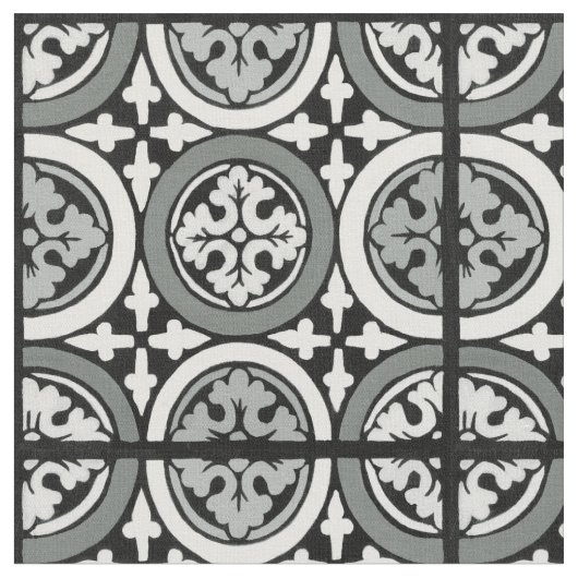 Decoratieve renaissance Rosette Tile Design Stof (Close Up)
