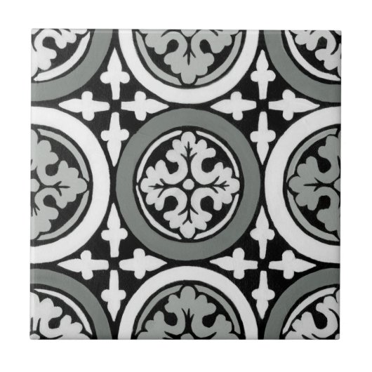 Decoratieve renaissance Rosette Tile Design Tegeltje (Voorkant)