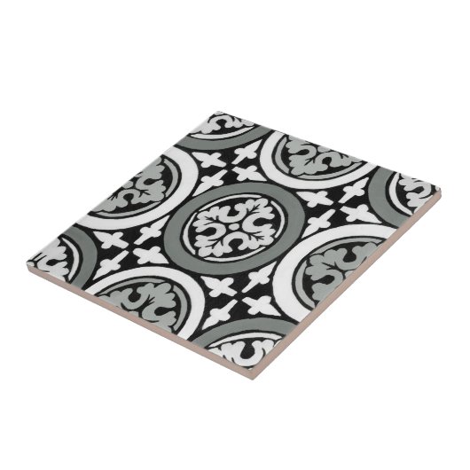 Decoratieve renaissance Rosette Tile Design Tegeltje (Zijkant)