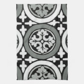 Decoratieve renaissance Rosette Tile Design Theedoek (Verticaal)