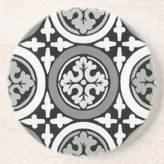 Decoratieve renaissance Rosette Tile Design Zandsteen Onderzetter (Voorkant)