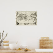 Decoratieve replica 16e eeuw Antiek Wereldkaart Poster (Keuken)