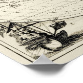 Decoratieve replica 16e eeuw Antiek Wereldkaart Poster (Hoek)