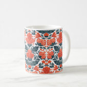 Decoratieve rode bloemen koffiemok (Voorkant rechts)
