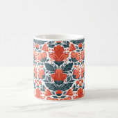Decoratieve rode bloemen koffiemok (Center)