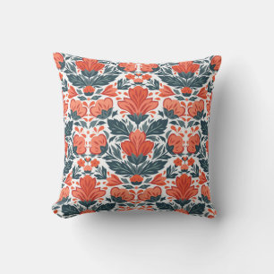 Decoratieve rode bloemen kussen