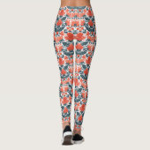 Decoratieve rode bloemen leggings (Achterkant)
