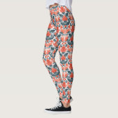 Decoratieve rode bloemen leggings (Links)