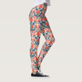 Decoratieve rode bloemen leggings (Rechts)