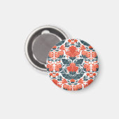 Decoratieve rode bloemen magneet (Voorkant / Achterkant)