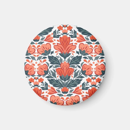 Decoratieve rode bloemen magneet (Voorkant)