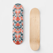 Decoratieve rode bloemen persoonlijk skateboard (Voorkant)