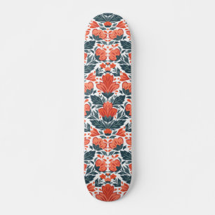 Decoratieve rode bloemen persoonlijk skateboard