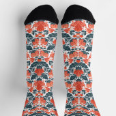 Decoratieve rode bloemen sokken (Top)