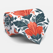 Decoratieve rode bloemen stropdas (Opgerold)